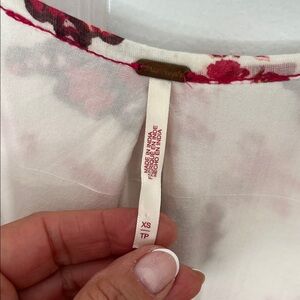 Free People Red and White Floral Mini Dress